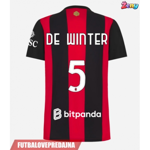 Lacne Ženy Futbalové dres AC Milan Koni De Winter #5 2026-27 Krátky Rukáv - Domáci